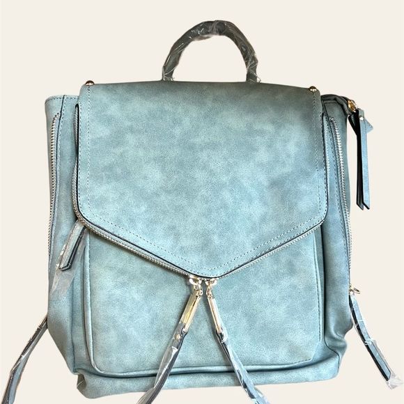 NEW VR NYC Target Denim Style Flap Backpack Purse - Picture 2 of 8